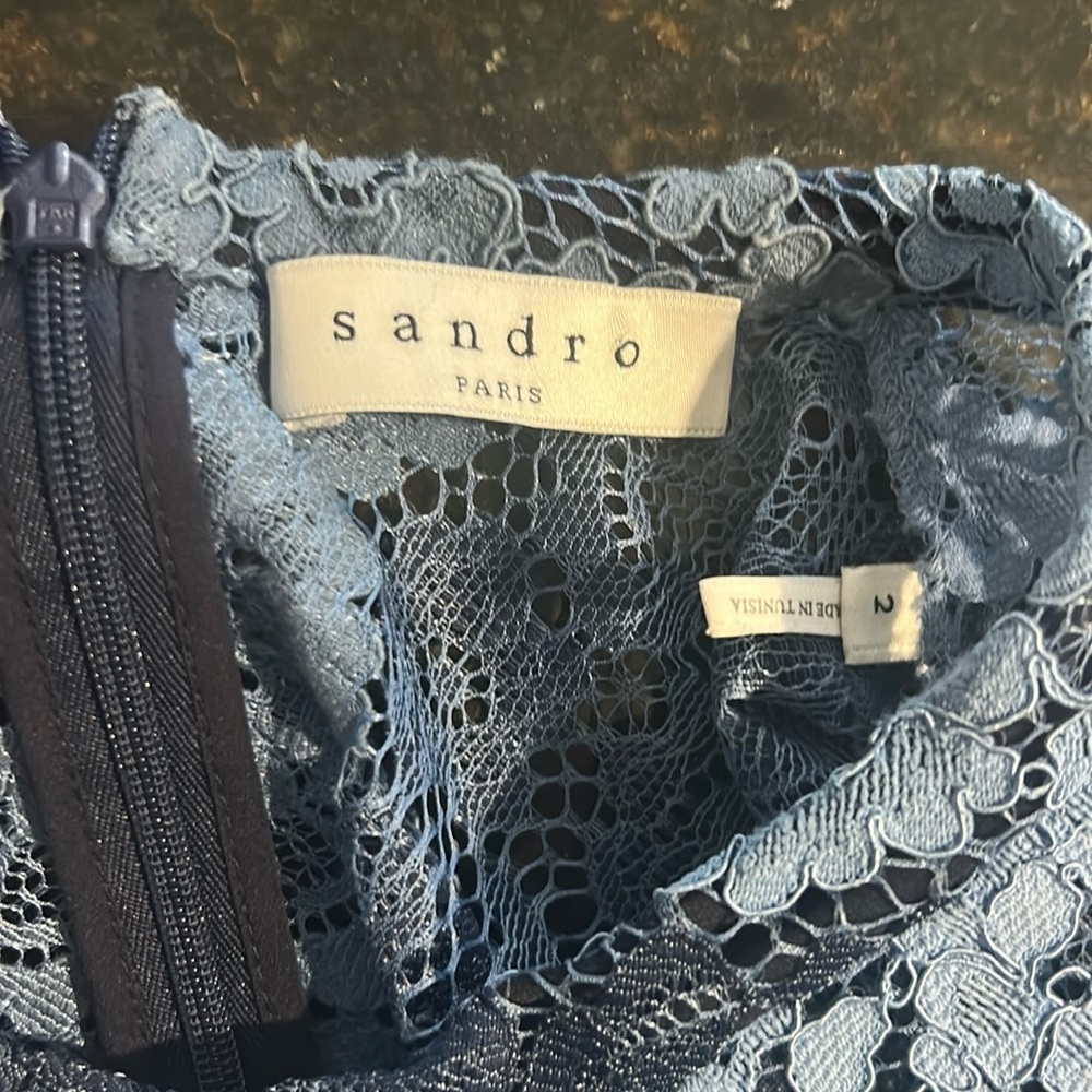 Sandro blue lace mini dress - Picture 8 of 13